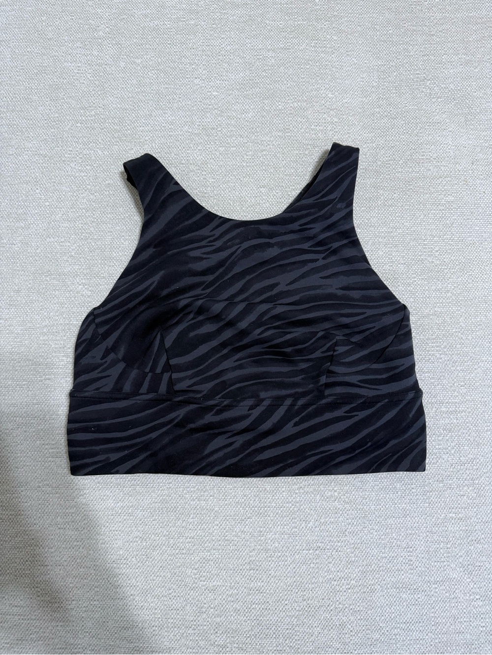 Lulu Wunder Train Longline Black Zebra-Print Sports Bra